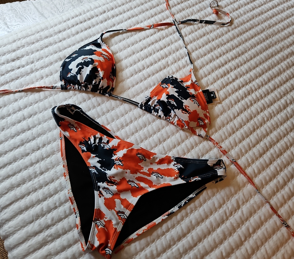 NFL Women's Bikini - Black, Orange, White